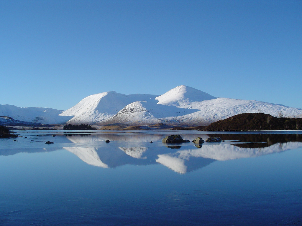 hypnosis treatments represented by mountains of scotland reflected in calm loch